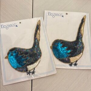 Elegance Sequin Bird Patches